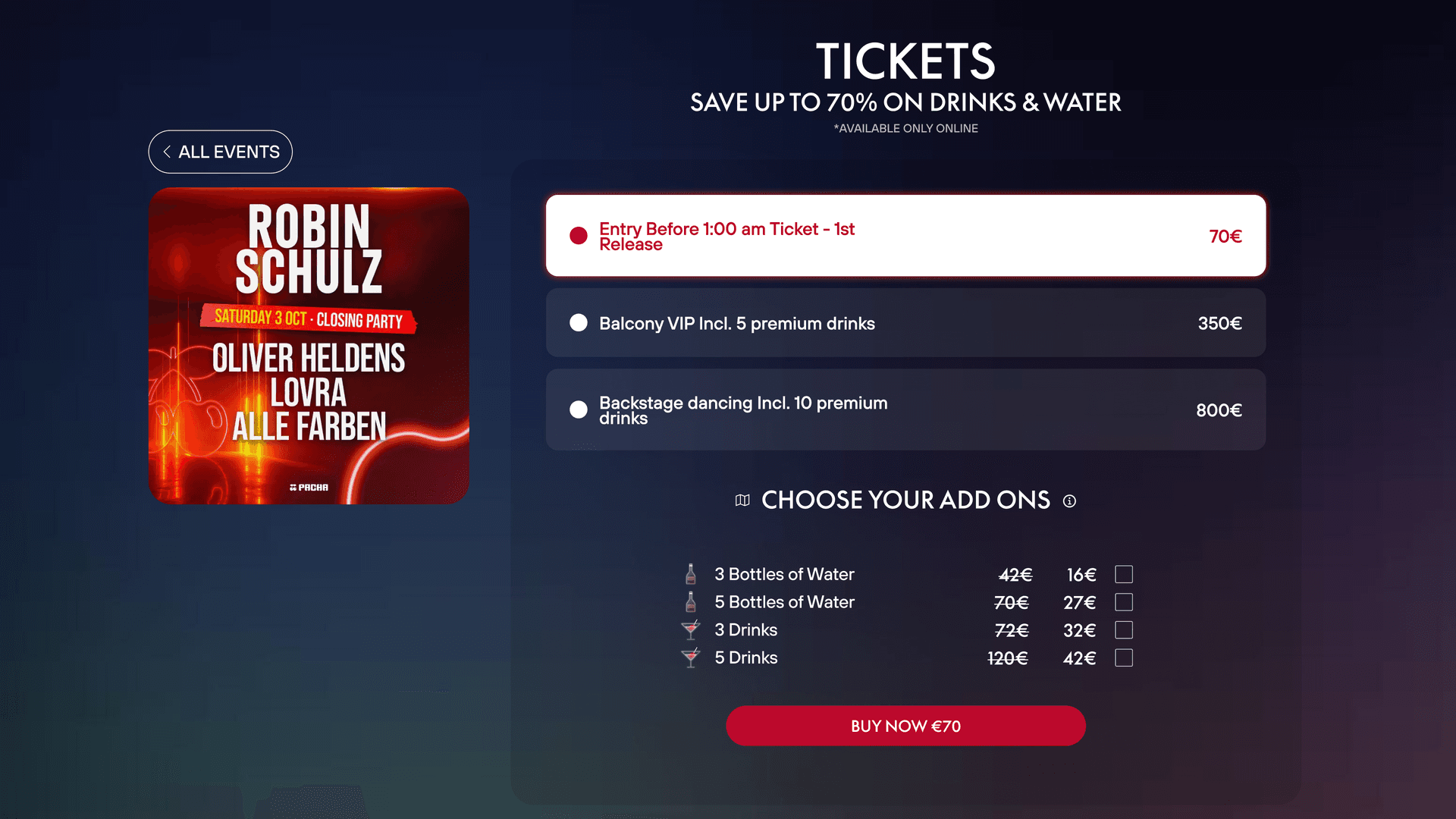 Pacha — Ticketing Experience